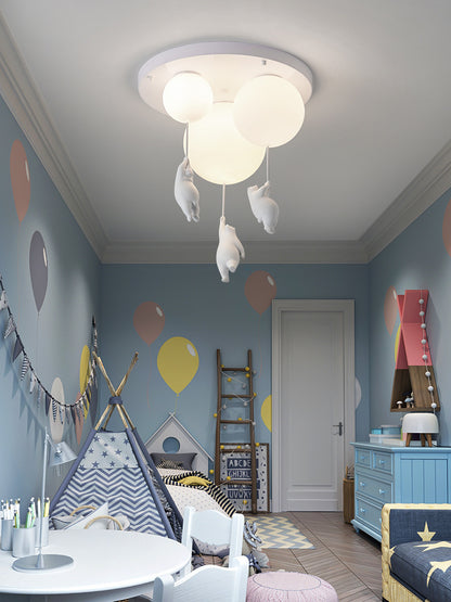 Children'S Room Balloon Lamp Cartoon Net Red Creative Aisle Balcony Restaurant Polar Bear Bedroom Ceiling Lamp